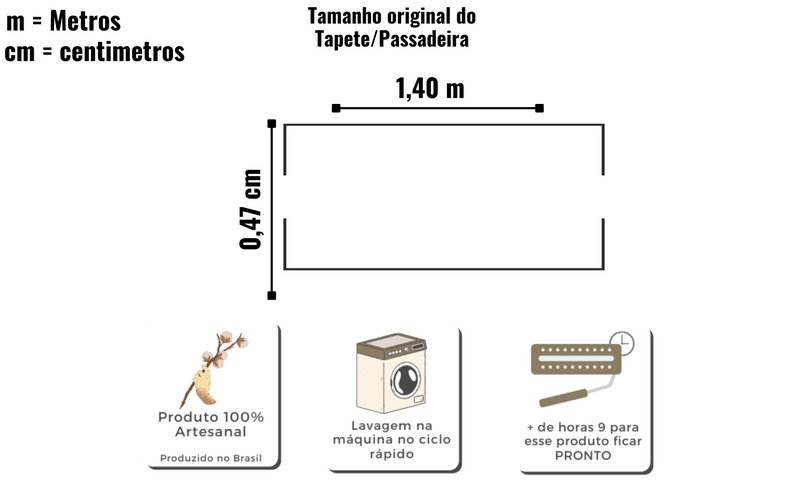 Tapete Passadeira De Sisal Natural 1,40 x 0,47