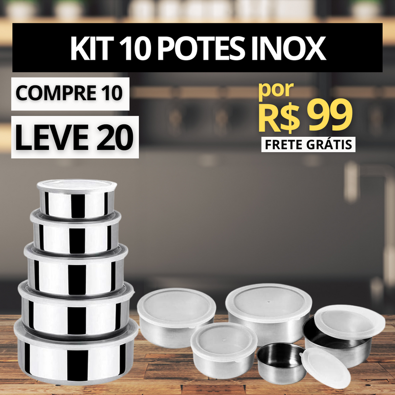 CONJUNTO DE POTES INOX - OFERTA ESPECIAL