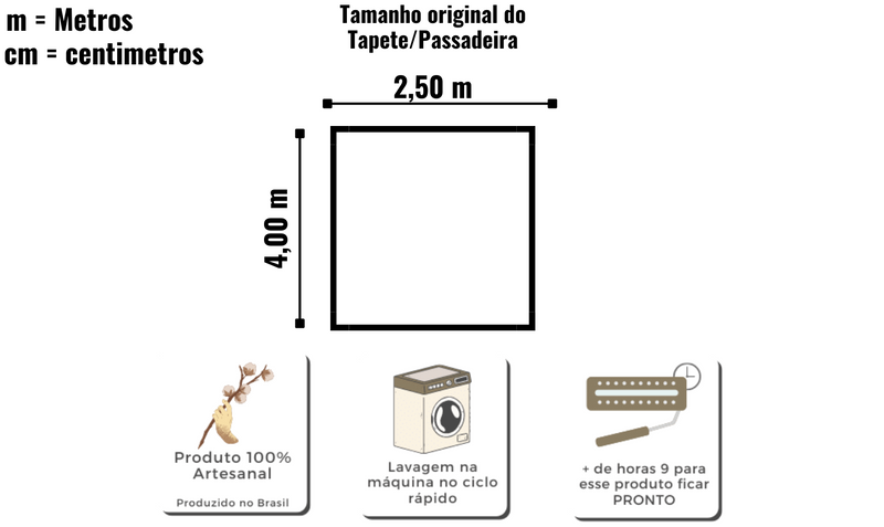 Tapete Bordado Lines Algodao - 2,50x4,00 Especial