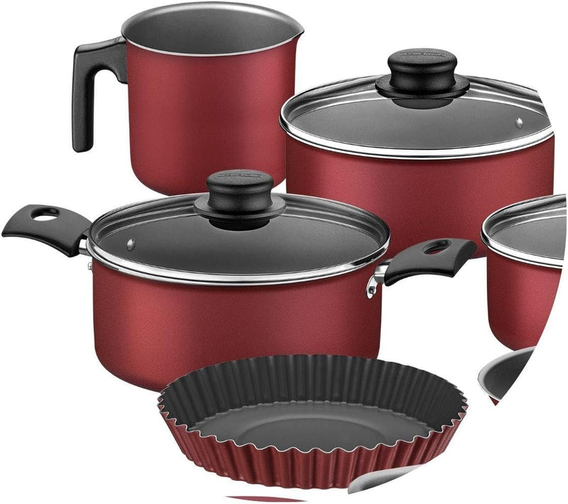 Kit Especial Cozinha 12 Peças com Jogo de Panelas Vermelho e Utensilios Tramontina Turim