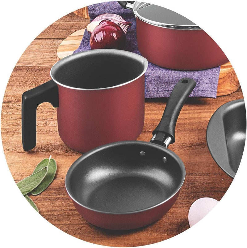 Kit Especial Cozinha 12 Peças com Jogo de Panelas Vermelho e Utensilios Tramontina Turim