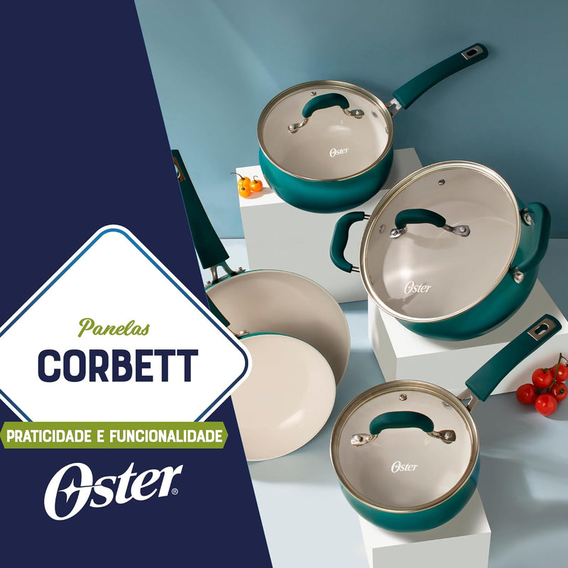 Conjunto de Panelas Oster Corbett - 12 peças Emerald Sea