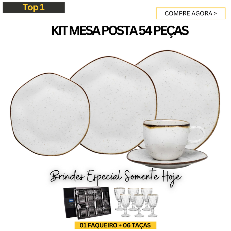 Aparelho de Jantar em Porcelana Conjunto de Luxo® - OFERTA ESPECIAL