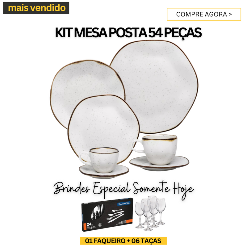 Aparelho de Jantar em Porcelana Conjunto de Luxo® - OFERTA ESPECIAL