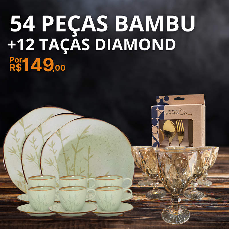 Conjunto de Jantar completo BAMBU - SOMENTE HOJE