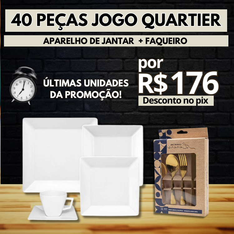 Aparelho De Jantar Quartier White - Promoção 69% OFF - 40 Peças