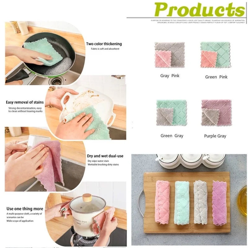 Super Absorvente Microfiber Dish Cloth, Toalha De Limpeza Doméstica, Utensílios De Cozinha, Alta Qualidade