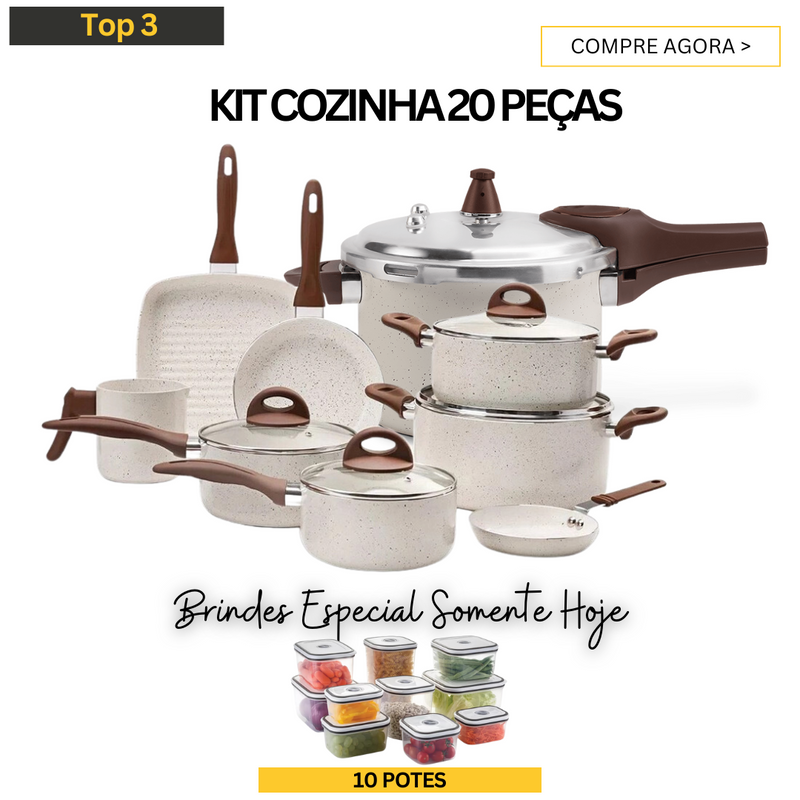 Conjunto 09 Peças + 06 Potes Herméticos - OFERTA ESPECIAL