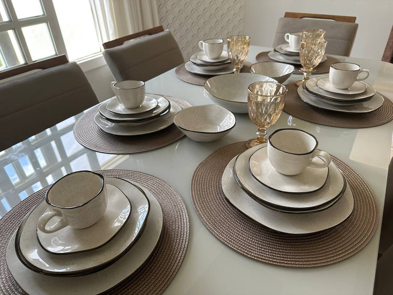 Aparelho de Jantar em Porcelana Conjunto de Luxo® - OFERTA ESPECIAL