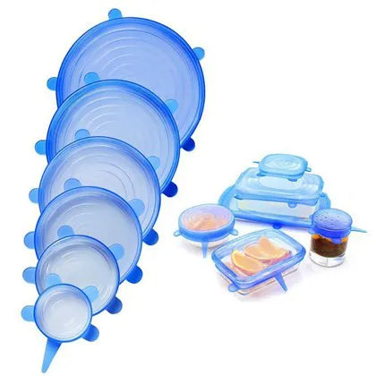 Compre 6 Leve 12 - Kit 12 Tampas de Silicone Reutilizável (UNIVERSAL) - Super Elástico - OFERTA ESPECIAL