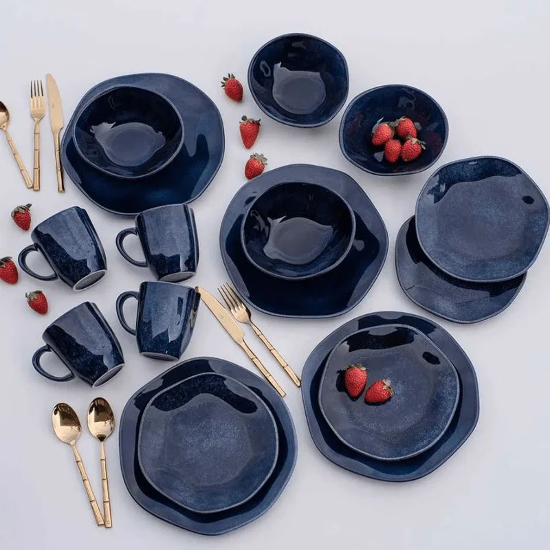 Peças Aparelho de Jantar em Porcelana Conjunto de Luxo Safira - OFERTA ESPECIAL